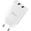 Baseus TZCCFS-R02 Speed Mini Dual USB Çıkışlı 10.5W Hızlı Şarj Cihazı + Lightning Şarj Kablosu Beyaz - Thumbnail (2)