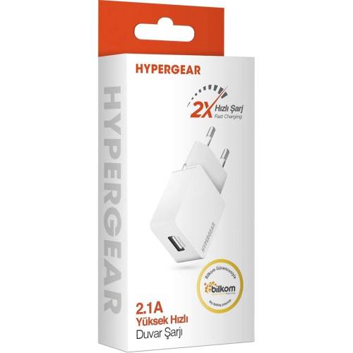 Hypergear Duvar Şarjı Tekli 2.1A - Beyaz - 1