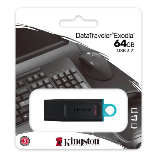 Kingston 64 GB Exodia USB3.2 Gen.1 USB Bellek - 0