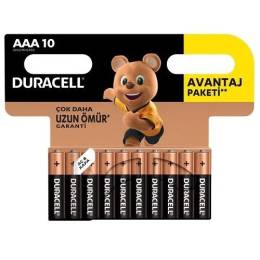 PİL DURACELL BASIC İNCE AAA 10'LU (PAKET)