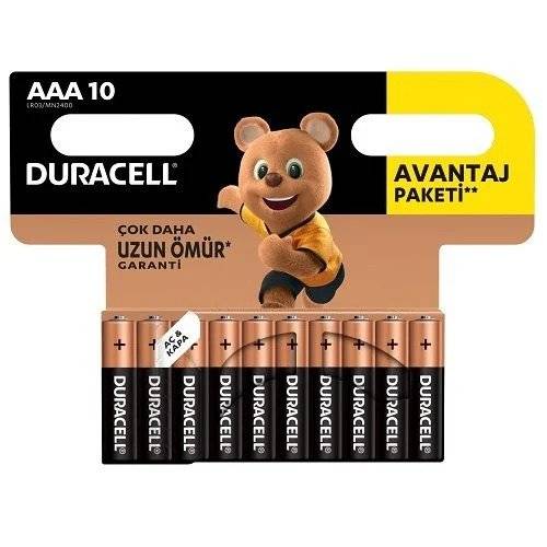 PİL DURACELL BASIC İNCE AAA 10'LU (PAKET) - 0